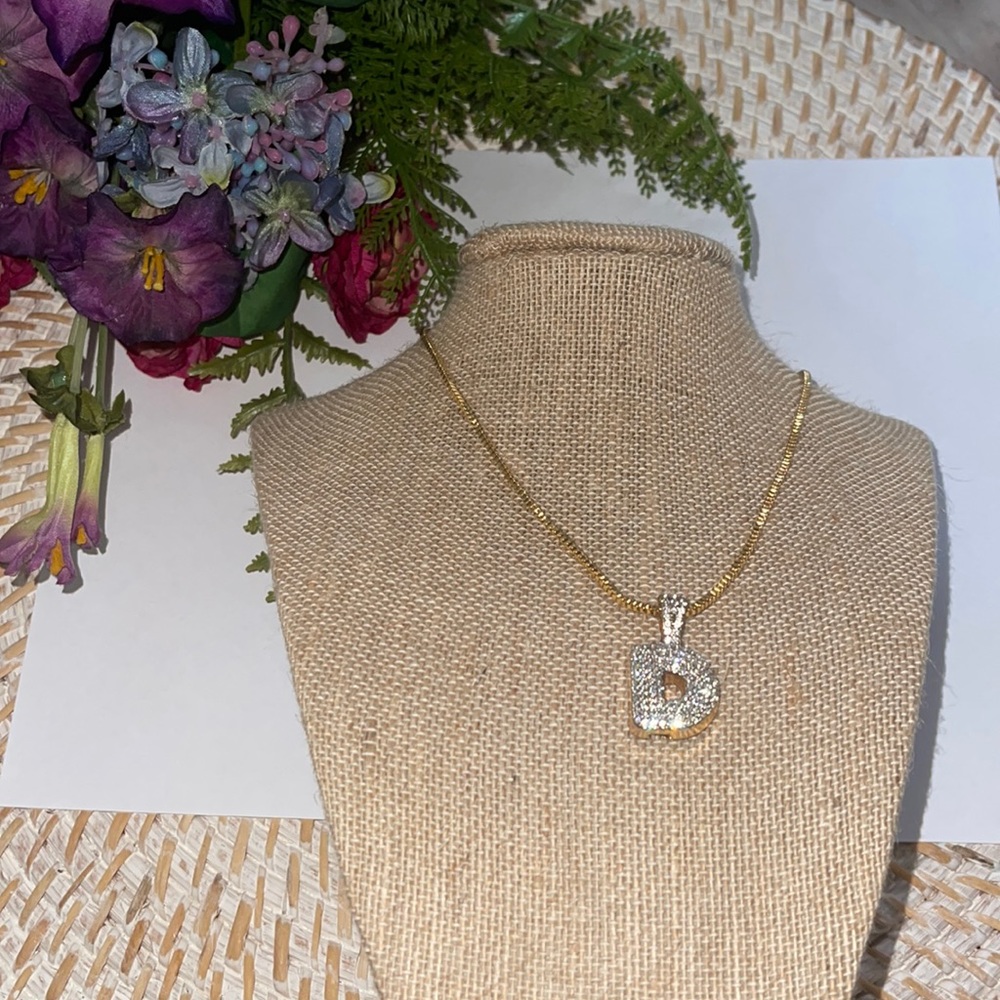Stainless Steel Color Gold‎ Initial Necklace D